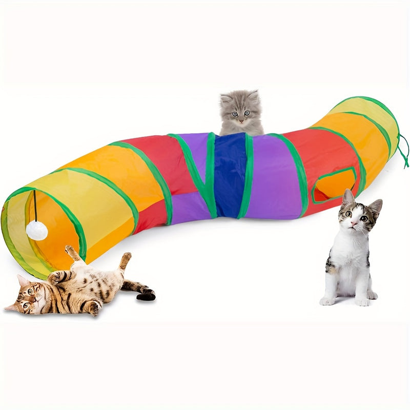 túnel de Brinquedo para gatos com bola de sino ,estimulantes para a diversão