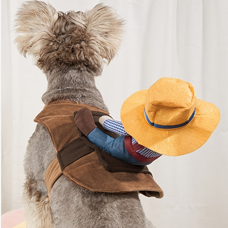 Fantasia engraçada de cowboy para animais de estimação para cães e gatos