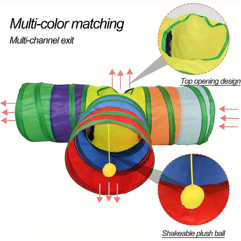 túnel de Brinquedo para gatos com bola de sino ,estimulantes para a diversão