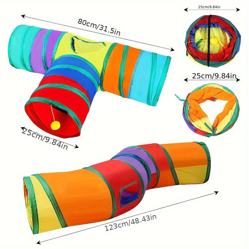 túnel de Brinquedo para gatos com bola de sino ,estimulantes para a diversão