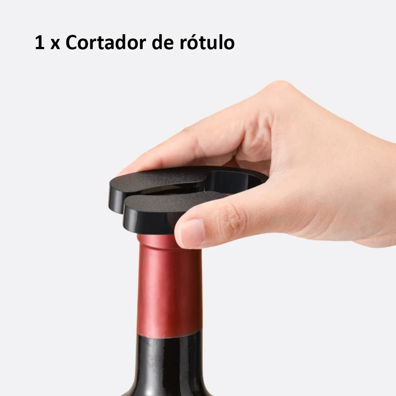 Kit Acessórios para Garrafa de Vinho: Abridor, Bico Dosador e Cortador de Lâmina - Prático e Completo para Degustações