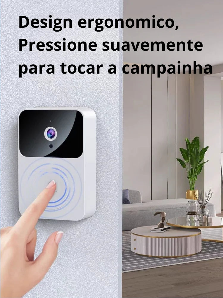 Campainha Inteligente com Câmera e App Sem Fio Wi-Fi HD Smart Home  Recarregável