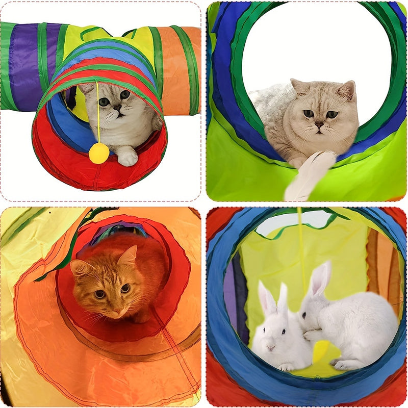 túnel de Brinquedo para gatos com bola de sino ,estimulantes para a diversão