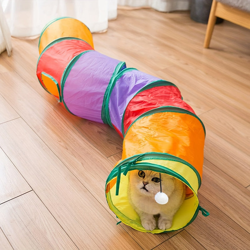 túnel de Brinquedo para gatos com bola de sino ,estimulantes para a diversão