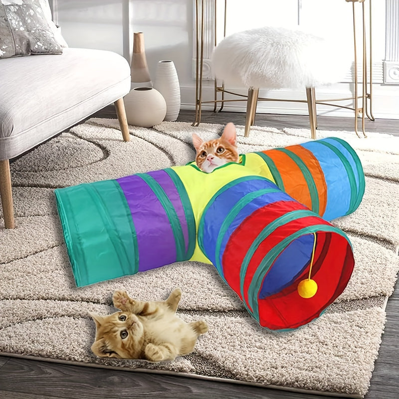 túnel de Brinquedo para gatos com bola de sino ,estimulantes para a diversão